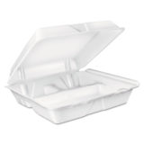 Dart® Foam Hinged Lid 3-Compartment Containers